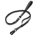 Heavy Duty Dog Leash, 4-6FT Shock Absorbing Dog Leashes with Traffic Handle and Comfortable Padded Handles, Advanced Easy Metal Clip, No Pull Reflective Leash for Medium Large Dogs that Pull (Black)