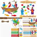 Cinrobiye 24 Sets Christian DIY Crafts KitJesus Fisher of Men Craft,Religious DIY Craft Kit for Sunday School Supplies VBS Bible Activities Classroom Church Prayer Faith-Themed Party Favor Gifts