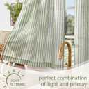 jinchan Striped Linen Kitchen Curtains 36 Inches Length Tier Curtains Farmhouse Modern Cafe Style Small Window Treatments Airy Light Filtering Rod Pocket for Living Room Bathroom 2 Panels Sage Green