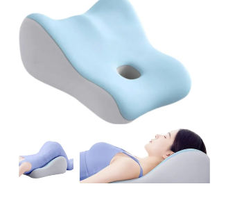 Memory Foam Support Pillow, Multi-Position Ergonomic Cushion for Back, Lumbar, Sleep Support, Blue and Gray, Restorative Comfort Foam (Blue)