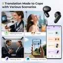 BEARTAIN NE20 Earbuds, 2025 New NE20 AI Translation Earbuds in Real Time, Language Translator Headphones with LCD Touch Screen Audifonos Traductores Ingls Espaol Support 135 Languages for Travel