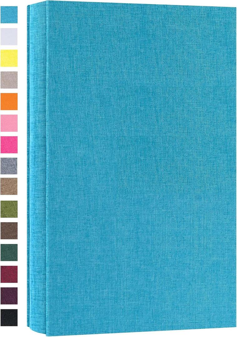 potricher Photo Album for 4x6 300 Horizontal Pockets Linen Cover Small Capacity Picture Book for Family Wedding Baby and Anniversary (Blue)