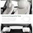 TPARTS Headrest Neck Pillow for Tesla Model 3/Y/X/S, Soft Faux Suede Fabric Car Neck Support Pillow Cushion for Traveling (Filled with Dupont Sorona Fiber)-1pc White