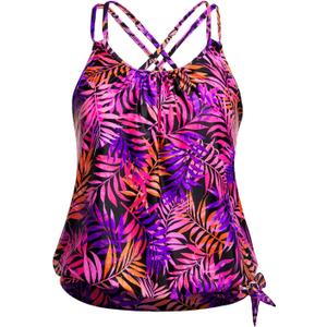 Womens Plus Size Tankini Tops Blouson Swim Top Only No Bottom | Tummy Control, Removable Pads, Side Tie, Full Coverage, Adjustable Straps, Quick Dry Fabric, Beach and Resort