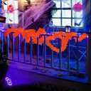 2 x Mega-L Neon Halloween Party Decorations, 26ft Fluorescent Orange Pumpkin Garland Banner Glow in the Dark Party Supplies Cute Hanging Ceiling Decors for Birthday Home Wall Fence Porch Black Light Party