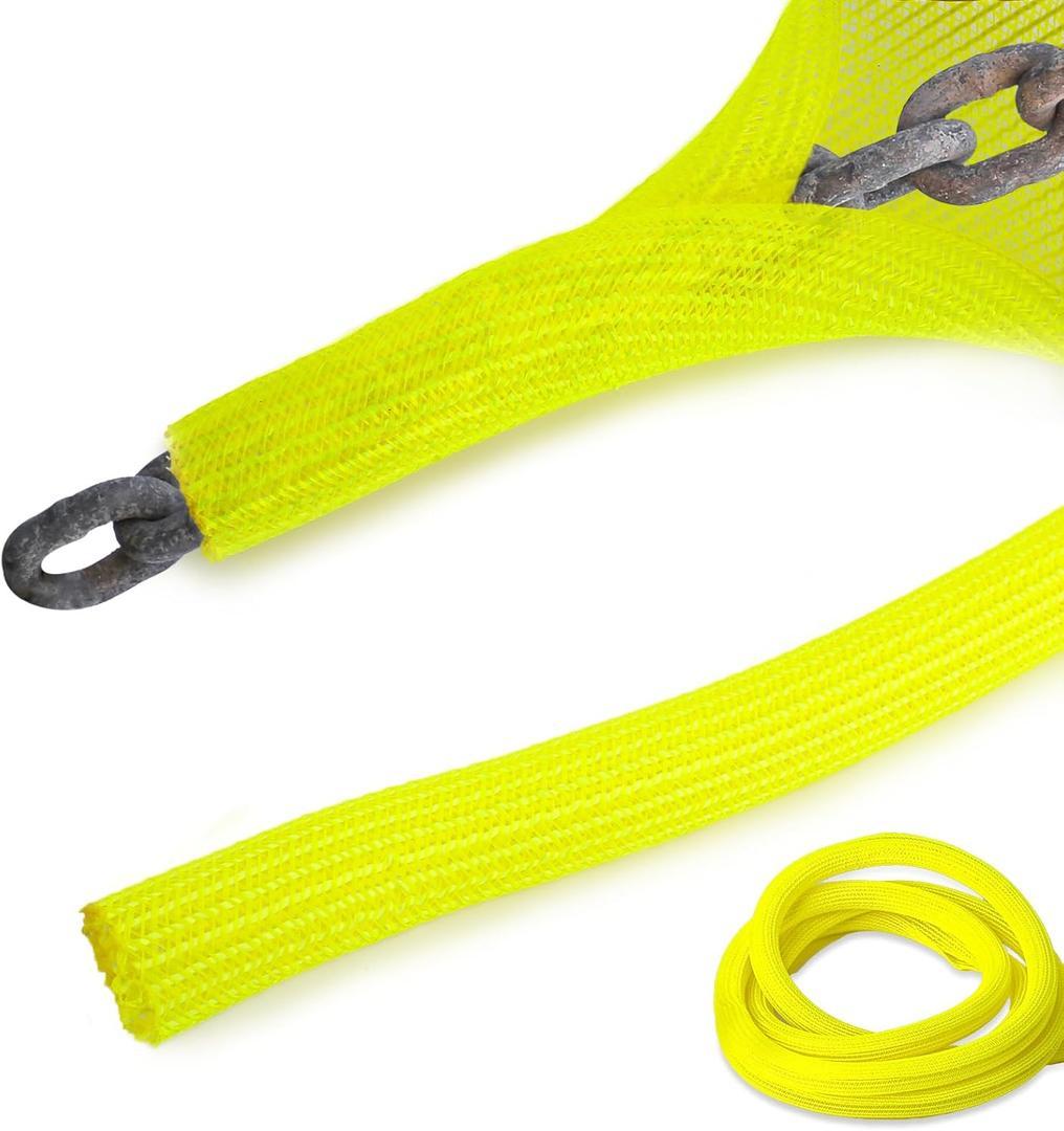 10 Ft High Visibility Chain Cover Kit High Visibility Yellow Cover Safety Barrier Cover for Both Indoor and Outdoor Environment (Yellow)