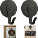 2-Pack Magnetic Wreath Hanger by Placing one Magnet on Either Side of The Single-pane Glass or it can Also be Used Separately on Metal Steel Door, (Magnet Base with Rubber Metal Hook