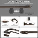 Double Curtain Rods Dark Bronze,Room Darkening Drapery Rod 72-144 Inches,Adjustable 3/4 Inches Front and 5/8 Inches Back Quality Metal Rod for Window,Wrap Around Design