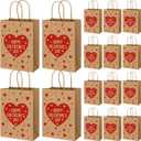 Eersida 24 Pcs Galentine's Day Gift Bags with Handles Pink & Red Heart Paper Goodie Treat Bags Bulk Galentines Party Favors for Women Friends Coworkers Holiday Exchange Gifts Boutique(Classic)