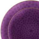 Organic Hammered Purple Gold Rim Collection - 7" Plates, Case of 120 (12 packs x 10)