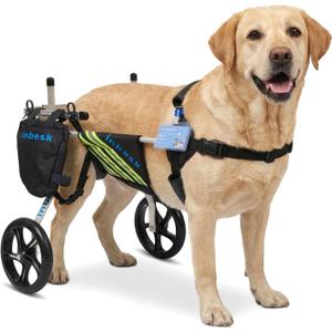 Dog Wheelchair for Back Legs, Lightweight Aluminum Adjustable Wheelchair for Dogs with Reflective Storage Bag Wheels, Professional Dog Walker Outdoor Stroller for Disabled Pets