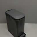 Cesun Small Bathroom Can with Lid Soft Close, Step Pedal, 6 Liter / 1.6 Gallon Stainless Steel Garbage Can with Removable Inner, Anti-Fingerprint Finish (Gray)