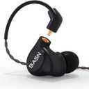 BASN Metalen in-Ear Monitors Headphones,4 Drivers Musicians Noise Isolating IEMs with Deep Bass, Two Detachable MMCX Cables with Case for Singers,Drummers,Bassists(Matt Black)