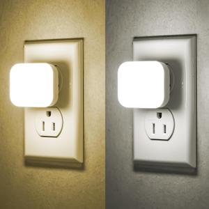 Dual Light Night Light Plug in, Warm White and Cool White Light Switch, Dimmable, Brightness Adjustable, Dusk to Dawn Sensor, Small Nightlight for Bedroom, Bathroom, Kitchen, Hallways, Square, 4 Pack Dual Light Night Light Plug in, Warm White and Cool White Light Switch, Dimmable, Brightness Adjustable, Dusk to Dawn Sensor, Small Nightlight for Bedroom, Bathroom, Kitchen, Hallways, Square, 4 Pack