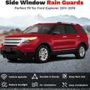 Canvcle Explorer Rain Guards - Window Visors for Ford Explorer 2011-2019, Outside-Mount Tape-On Side Window Wind Deflectors for Explorer Accessories, Vent Visors Shades Rainproof 4PCS