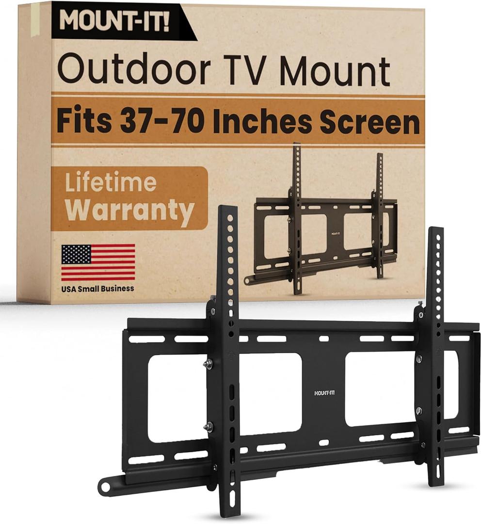Mount-It! Weatherproof TV Wall Mount | Lockable & Tilting 2.1" Low Profile Design Fits 37 38 42 50 55 58 60 65 70 75 80 Inch Televisions | VESA Compatible up to 600x400mm | 176 Pound Capacity Mount-It! Weatherproof TV Wall Mount | Lockable & Tilting 2.1" Low Profile Design Fits 37 38 42 50 55 58 60 65 70 75 80 Inch Televisions | VESA Compatible up to 600x400mm | 176 Pound Capacity