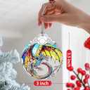 3 x Christmas Ornament, Christmas Decoration, Stained Glass Ornament, Heirloom Keepsakes, Holiday Ornaments, Holiday Presents, Unique Xmas Gifts, Gift Exchange Ornaments, Gift Idea - Dragon