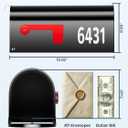 AZUNO Mailboxes for Outside, Black Metal Post Mount Mailbox with Red Flag & Address Numbers, Medium Capacity Mailbox for House,Galvanized Steel,19 * 8.9 * 7.1 inches