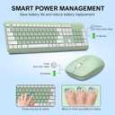 Wireless Keyboard and Mouse Combo, Full-Size Silent Ergonomic Keyboard and Optical Mouse, Long Battery Life, 2.4G Lag-Free Mice Keyboard for Computer,Mac,Laptop,PC,Windows(Avocado Green)