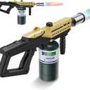 Sondiko Powerful Cooking Propane Torch Gun, Culinary Torch Campfire Starter, Adjustable Weed Torch Burner for Searing Steak, BBQ, Welding (Gold & Black) Propane Tank Not Included