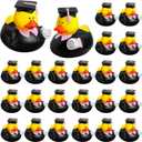 Sratte 24 Pack 2" Graduation Ducks Class of 2025 Diploma Grad Bulk Rubber Ducks for Cruise Student Adults Graduates Gift Prize Graduation Party Decorations School College(Black, Pink)