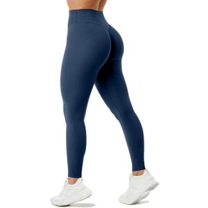 Unthewe Naked-Feel No Front Seam Leggings for Women - High Waisted Buttery Soft Workout Yoga Pants 25", Blue, Medium