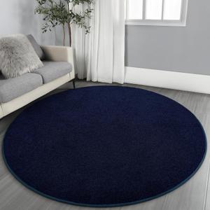 Gifeas Ultra Soft Round Area Rugs for Living Room Bedroom, 4x4 Feet Navy Blue Thickened Memory Foam Modern Indoor Circle Carpets, Non-Slip Comfy Circular Rug for Boys Girls Nursery Room Home Decor