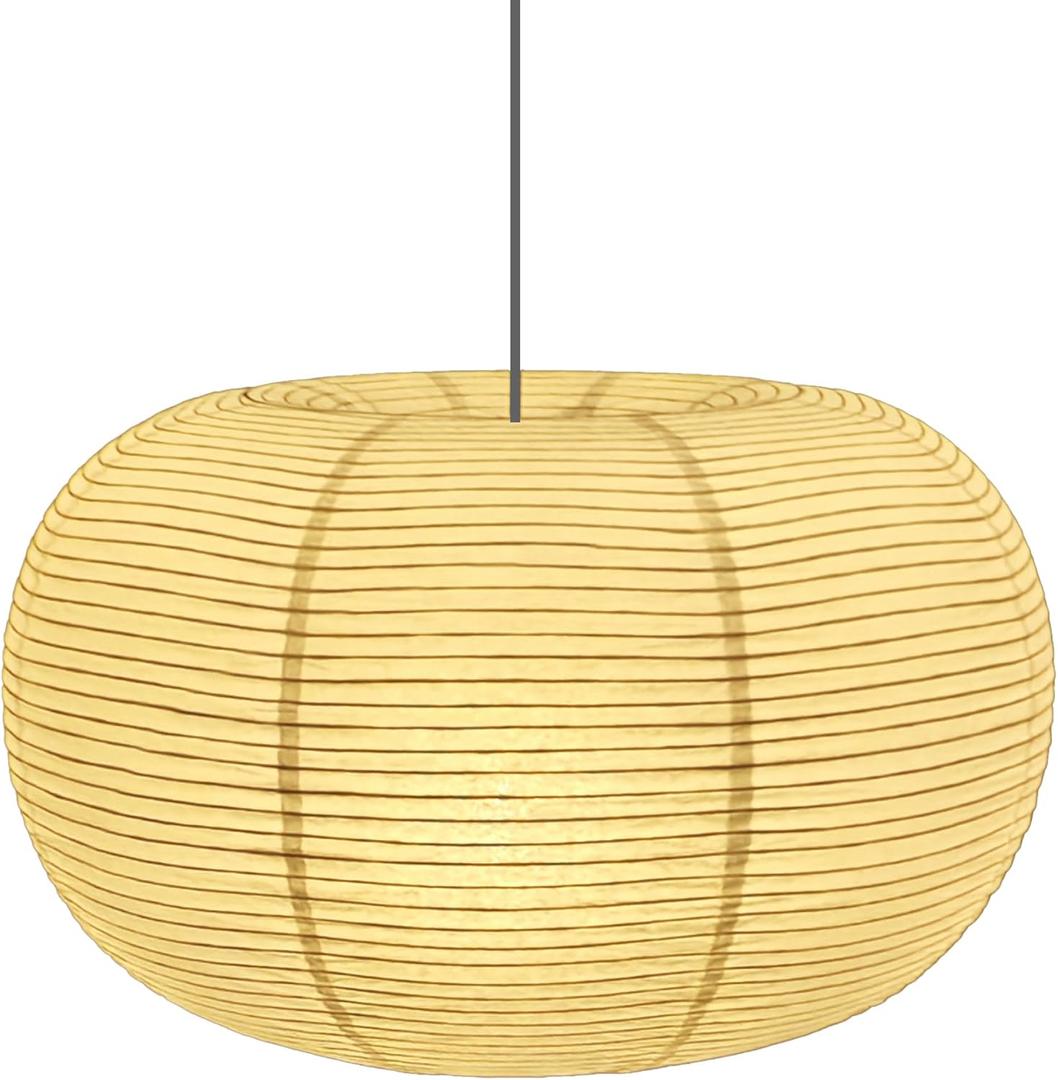 Hytsoeee(19.69Inch) Large Paper Lantern, Beige Apple Lamp Shade, Bohemian Style Lantern Pendant Light Shade, Suitable for Indoor Ceiling Decor (19.69)