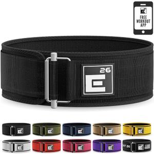 Self-Locking Weight Lifting Belt - Premium Weightlifting Belt for Serious Functional Fitness, Weight Lifting, and Olympic Lifting Athletes - Lifting Support for Men and Women - Deadlift Training Belt (Medium, Black)