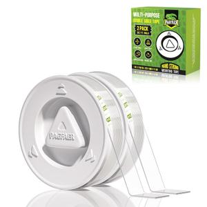Double Sided Tape Heavy Duty, 2 PCS Extra Large 160 Inch Nano Tape, Transparent Strong Double Sided Adhesive Mounting Tape, Clear Picture Hanging Strips for Wall, Poster, Carpet, Craft
