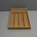 Silverware Organizer Kitchen Drawer Organizer Utensil Organizer Bamboo Silverware Holder Cutlery Organizer in Drawer Flatware Organizer Tray (5 slots, Natural