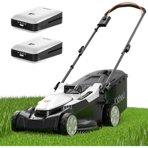 Litheli 40V (2 x 20V) 16" Electric Lawn Mower Cordless, Brushless Lawnmower with 6-Height Adjust, Portable & Lightweight Push Battery Powered Lawn Mower (2 * 4.0AH Batteries Included)