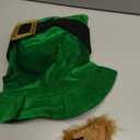 St Patricks Day Hat Beard Green Irish Velvet Top Hat Leprechaun Costume Suit Leprechaun for Party Favor Accessories Adults (Green)