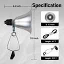 Clamp Lamp Light with Detachable 5.5 Inch Aluminum Reflector, 60 Watt E26 Socket (No Bulb Included), 6 Foot 18/2 SPT-2 Cord Cord, 2 Pack