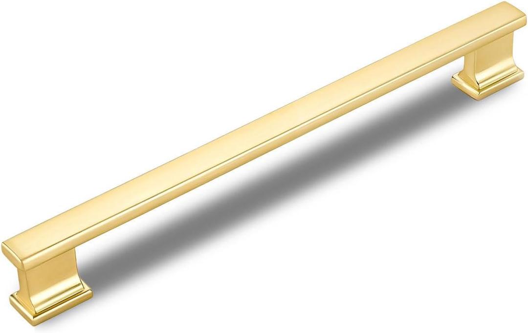6 Pack 8-1/2 Inch Length|7-1/2 inch(192mm) Hole Center Brushed Gold Kitchen Cabinet Handles, Cabinet Pulls Kitchen Cabinet Hardware, Cupboard Pulls, Drawer Handles