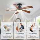 SHIHOT 42 Inch Low profile Ceiling Fans with Lights and Remote, Modern Flush Mount Ceiling Fan Light Fixture for Bedroom with 5 Blades, 6 Speeds, Timing, Dimmable 3 Light Colors
