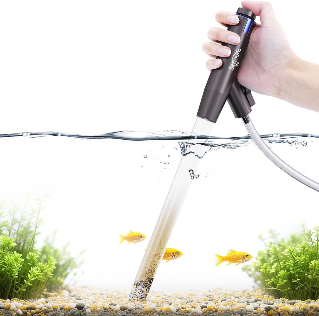 Aquarium Vacuum Gravel Cleaner Adjustable, Aquariums Siphon Fish Tank Cleaner, Manual Python Water Changer with Air Push Button, Fish tank Vacuums Cleaning Kit for Suck Manure Wash Sand