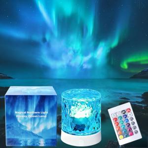 Cordless Northern Aurora Borealis Light Projector for Bedroom-Water Ripple Ocean Wave Projector Light-Shower Lamp-Teen Girl Gifts Trendy Stuff-Shower Mood Light-Bathroom Night Light-Ambient Lighting (1 Pack)