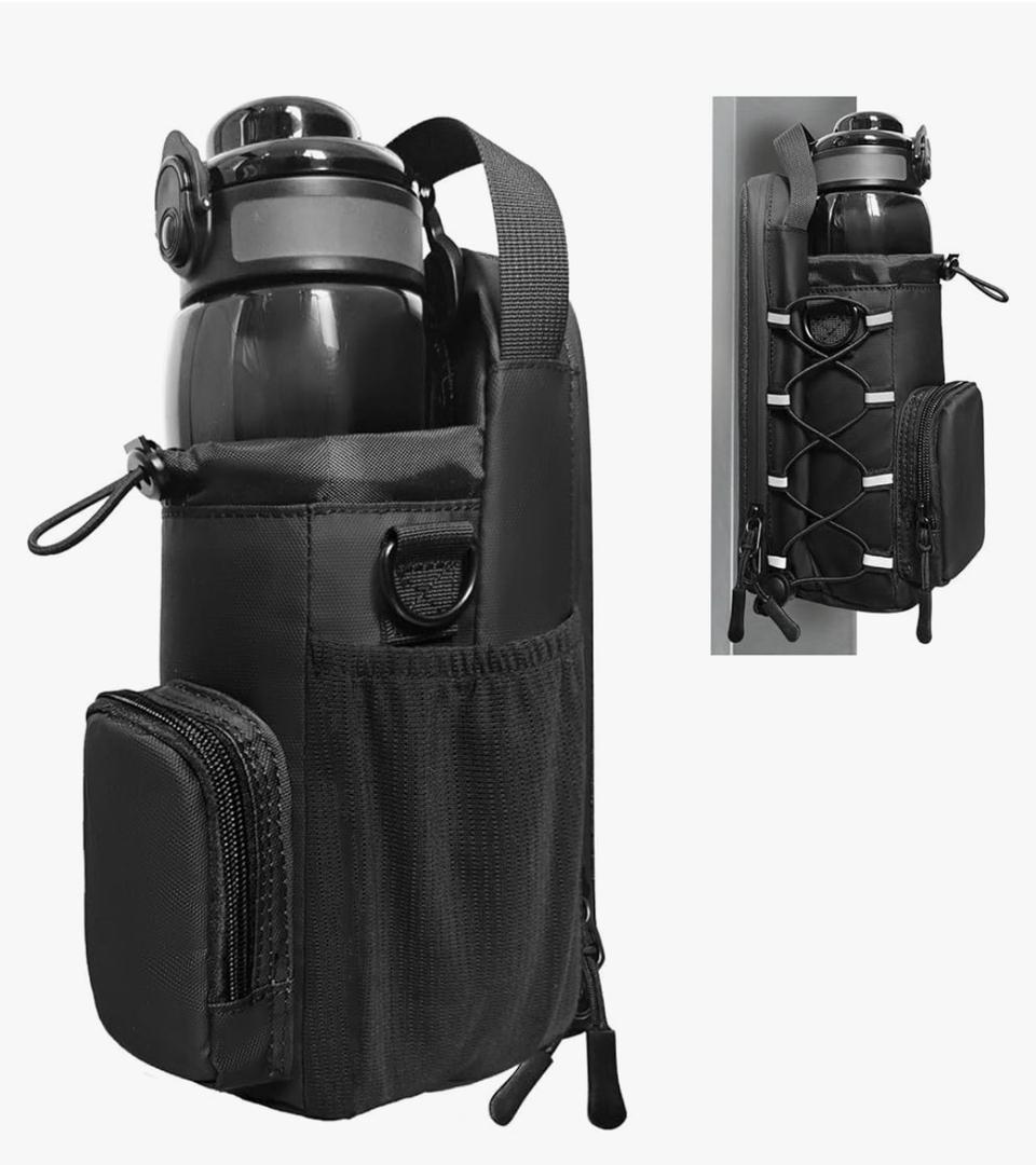 Magnetic Gym Bag for Men and Women, Magnetic Water Bottle Holder for Gym, Small Gym Bag, Gym Gifts for Women and Men (Black, <40 OZ)