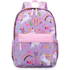 KK CRAFTS Preschool Backpack Kindergarten Little Kids Toddler Elementary School Backpacks for Boys and Girls with Chest Strap(15Inch, Purple Unicorn)