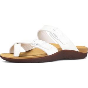 mysoft Women's Slide Sandals Adjustable Orthopedic Flip Flops Arch Support Comfortable Walking Summer Shoes (8, White)
