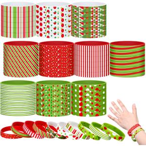 Syhood 200 Pcs Christmas Silicone Bracelets Green and Red Xmas Rubber Wristbands Accessories Gift for Adults Stocking Stuffers Holiday Decorations Gifts Supplies Favors, 10 Styles Syhood 200 Pcs Christmas Silicone Bracelets Green and Red Xmas Rubber Wristbands Accessories Gift for Adults Stocking Stuffers Holiday Decorations Gifts Supplies Favors, 10 Styles