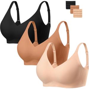 habibee Bra for Women No Underwire Comfort Seamless Bras Push Up Wireless Bras Full Coverage Bralettes, Bra Extender, Size Small