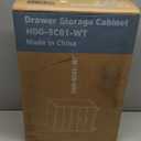 OLIXIS 5 Drawer Mobile File Cabinet Under Desk Storage Organization with Wheels Vertical Filing Chest Rolling Wood Small Desk Printer Stand for Home Office, 15.75"D x 18.74"W x 25.39"H, White