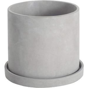 Ekirlin 5 Inch Flower Plant Pot Indoor - Grey Cement Garden Planter Concrete Planter with Drain Hole Saucer, Modern Succulents Containers for Home Decor, Office & Outdoor (A1.gray)