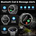 Military Smart Watch for Men with GPS, 1.43" AMOLED Bluetooth Call, LED Flashlight, Rugged Tactical Watch for Android iOS, 3ATM Waterproof Fitness Tracker with Heart Rate Pedometer (Black)