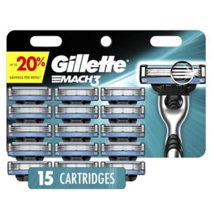 Gillette Mach3 Razor Blades for Men, 3-Blade Razor Refills, 15 Count (Dark Teal)