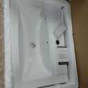 Sublime Rectangular Two-Piece Ceramic Pedestal Bathroom Sink in Glossy White with Overflow, Single Faucet Hole, Standard 1.75 in Drain