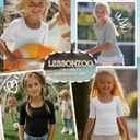 3 Pack Girls Half Sleeve Tops Ribbed Knit Short Sleeve U Neck Shirts 5-14 Years Kids Slim Scoop Neck Basic Tees