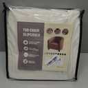 MIFXIN Club Chair Slipcover High Stretch Velvet Tub Chair Cover 1 Piece Spandex Removable Washable Armchair Sofa Couch Furniture Protector for Living Room (Velvet-White)